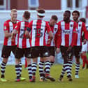 Jayden Stockley (left) looks set to leave Exeter City and join Portsmouth - despite links with Sunderland