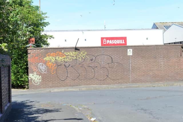 Walls in Bell Street, Hebburn, were vandalised