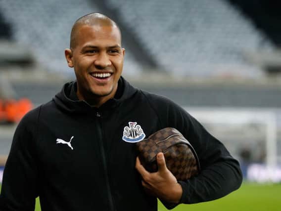 Salomon Rondon arrives at St James's Park.