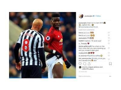 Pogba's post on Instagram as he hit out at Jonjo Shelvey