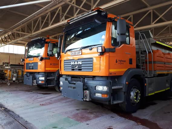 Gritters ready to roll. Picture by Highways England.