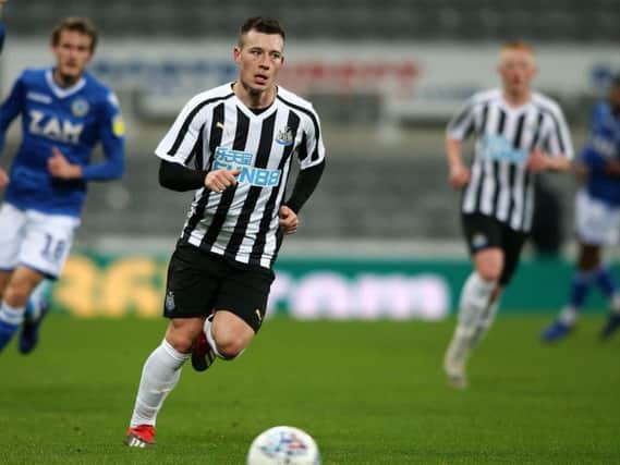 Callum Roberts in action for Newcastle United.
