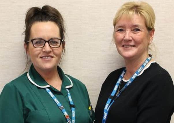 South Tyneside NHS Foundation Trusts community assistant nurse practitioner Andrea King, left, with Diane Shotton, the Trusts lead integration nurse for South Tyneside.