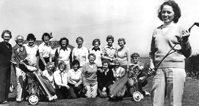 Captain of South Shields Golf Club Ladies, Avril Emslie, with competitors in the Ladies Spring Meeting held at South Shields course. in   May 1984.