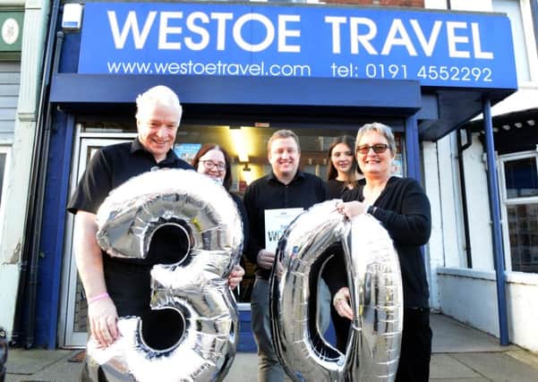 Westoe Travel  owners Graeme and Joan Brett and staff from left Gillian Vogel, Martin Brett and Alice Appleby