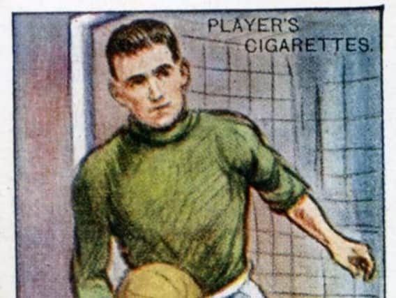 igarette card issued by John Player and Sons, 'Footballers 1928-29', second series, no. 70, showing Peter Shevlin, goalkeeper for South Shields Football Club.