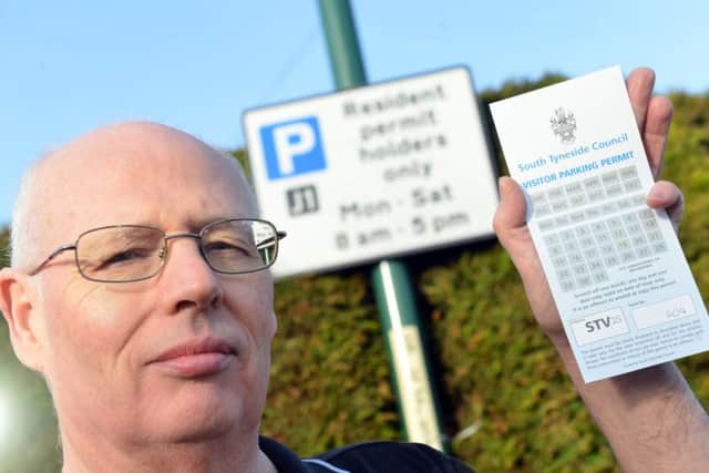 John Brabon in residents only parking permit for visitors row for his father Bob Brabon