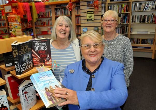 Coun Fay Cunningham with West Harton Action Station's Dr Angela Lishman, left, and Hazel McCallion, at Boldon Lane Library, South Shields.