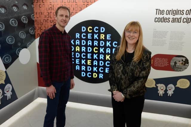 New code exhibition at The World, Cracked. Head of Culture Tania Robinson with Sheridan Design Jon Tennent