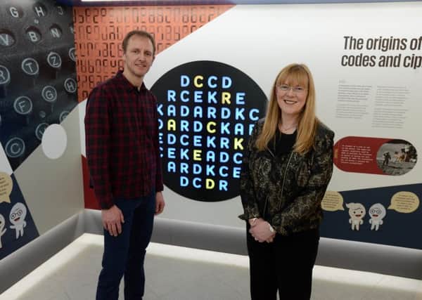 New code exhibition at The World, Cracked. Head of Culture Tania Robinson with Sheridan Design Jon Tennent