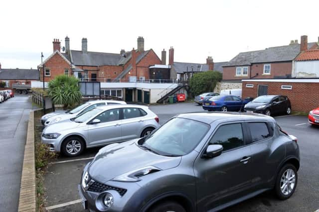 The car park of the Grey Horse in Whitburn.