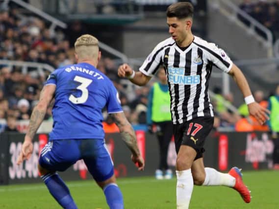 Newcastle United forward Ayoze Perez faces competition from Miguel Almiron for the Magpies' No 10 slot.