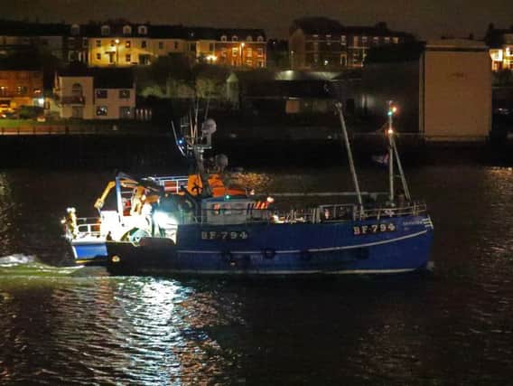 The Shaulora being towed to safety.