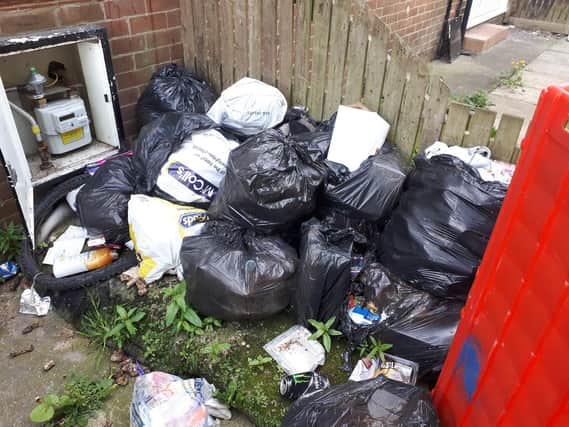 Waste which was accumulated at Bishop Crescent, Jarrow.