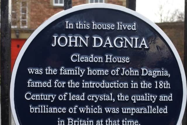 The plaque at Cleadon House