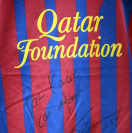 The shirt with Lionel Messi's message