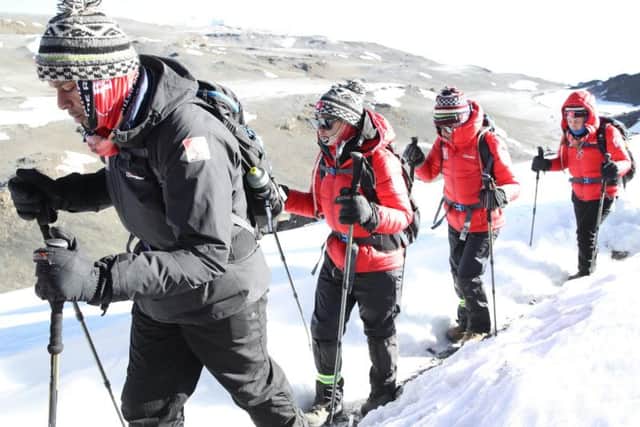 Working to reach the summit. Picture: Chris Jackson / Getty for Comic Relief.