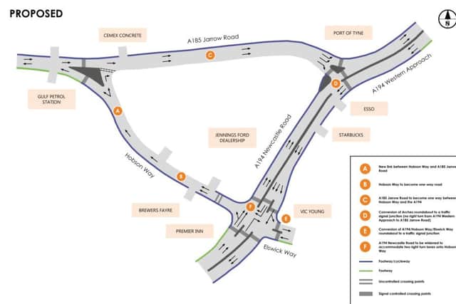 The new road layout