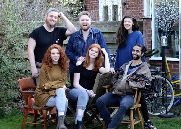 Cast and producers from My Mental Breakdown: A Musical. (Standing, left to right) Max Kingdom, Scott Peel and Emily Palmer-Giles. (Sitting left to right) Bethan Amber, Kitty Parkins and Afnan Prince Iftikhar.