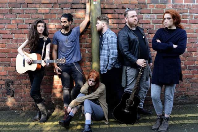 Cast and producers from My Mental Breakdown: A Musical. (Standing left to right) Emily Palmer-Giles, Afnan Prince  Iftikhar, Scott Peel, Max Kingdom and Bethan Amber with (sitting) Kitty Parkins.