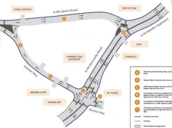 The new road layout at The Arches.
