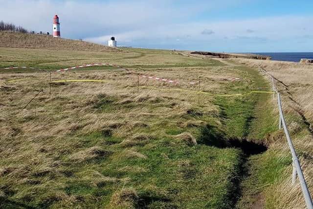 Sink hole opened on Souter Cliffs. Picture by Ian Richardson