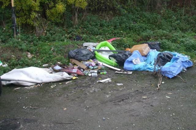 Rubbish which was  left at  Jarrow riverside.