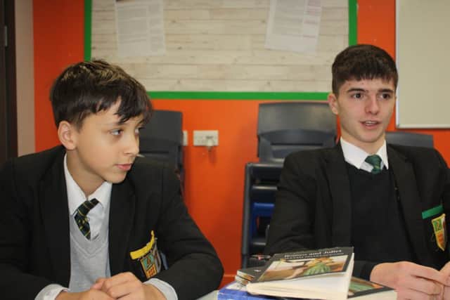 St Wilfrid's RC College pupils Hayden Fada and Thomas Freeman have taken part in a camoaign for Teach First.