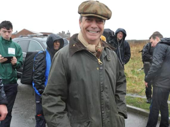 Nigel Farage at the start of the March to Leave in Sunderland.
