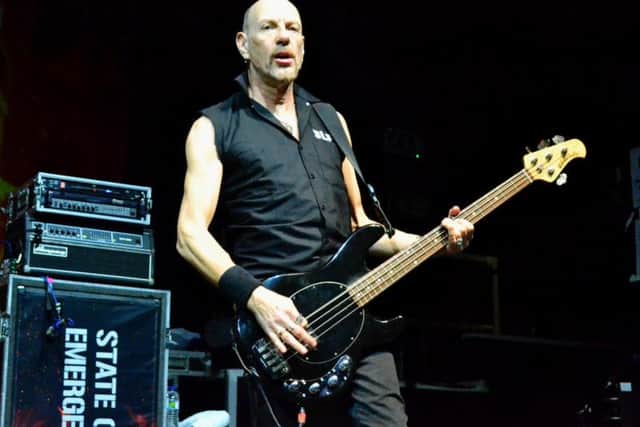 Ali McMordie of Stiff Little Fingers as they brought their Ignition tour to the O2 Academy in Newcastle. Pic: Gary Welford.
