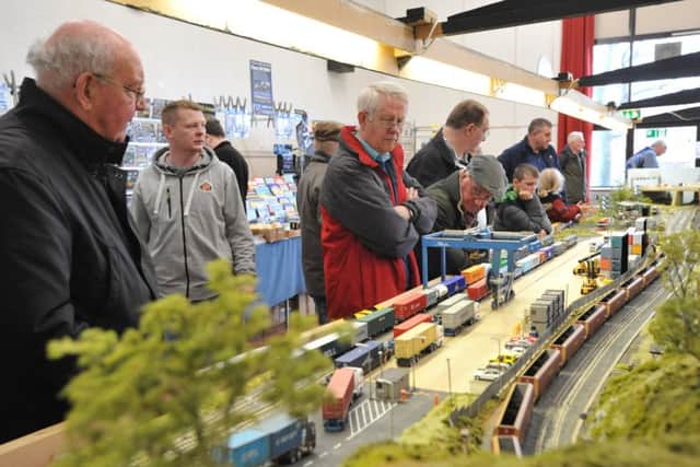 Model Railway enthusiasts enjoying the layouts at Perth Green, Jarrow.