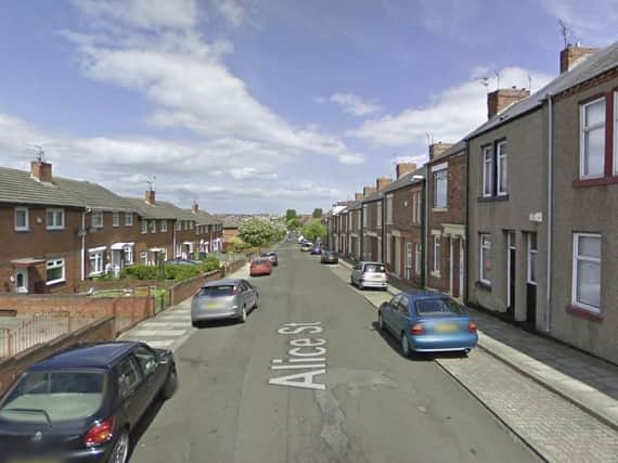 The damage was caused to a property and a car on Alice Street in South Shields. Picture by Google.
