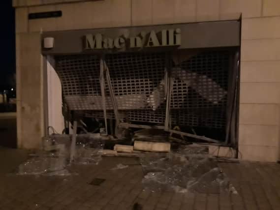 The damage caused to the cafe. Picture by Northumbria Police
