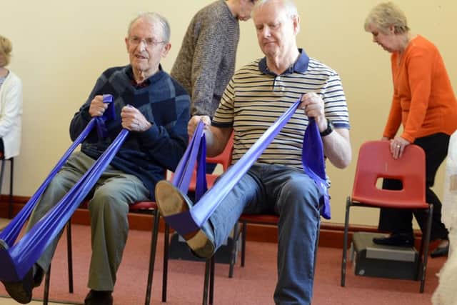 Parkinson's support exercise group at South Shields Museum.