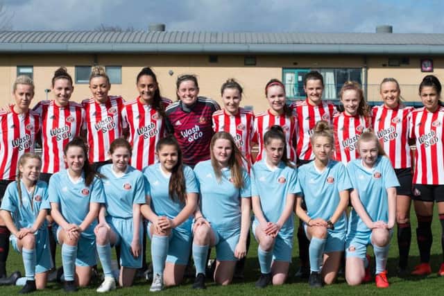 The St Joseph's girls were invited to be mascots for Sunderland AFCLadies'game against Guiseley Vixens,