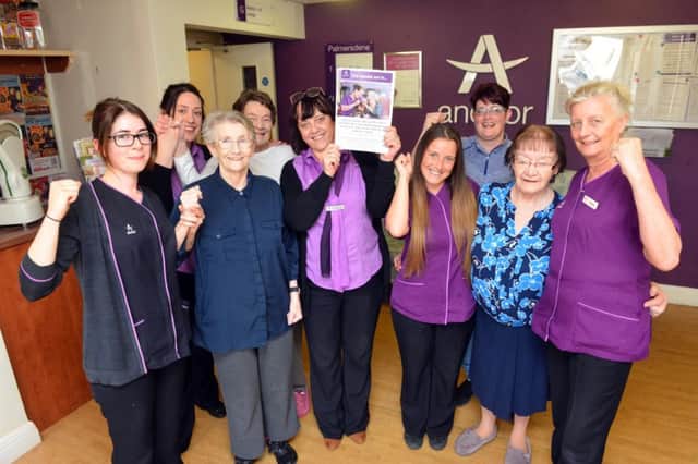 Staff and residents celebrate following nationwide survey at Palmersdene Care Home.