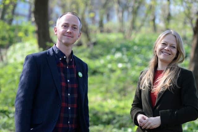 Green Party co-leader Sian Berry visits North Marine Park with Beacon and Bents canditate David Francis