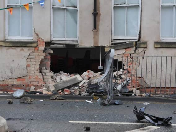 The damage to All Saints Church Hall in Cleadon.