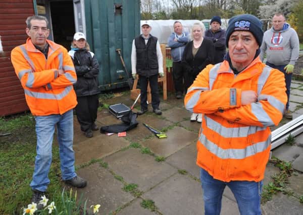 David Johnson, right, with other members of the Green Hope Alloments group.