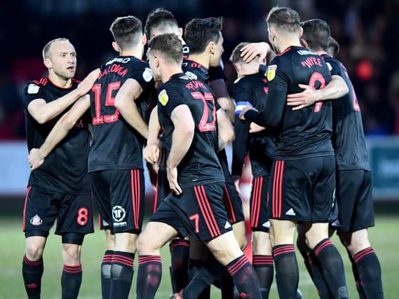 Sunderland celebrate Aiden McGeady's opener.