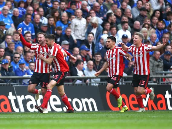 Aiden McGeady opens the scoring at Wembley for Sunderland in the Checkatrade Trophy final