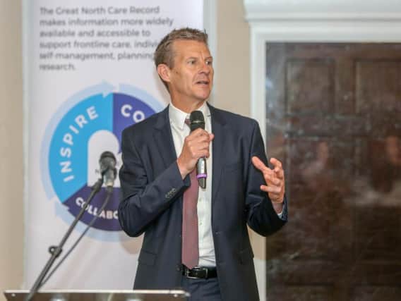 Steve Cram speaking at today's GNCR event at Ramside Hall.