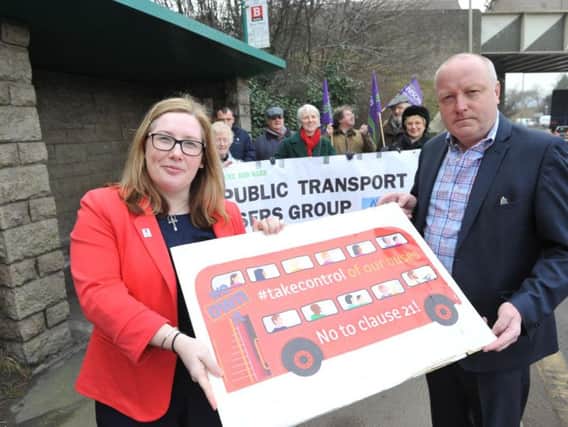 South Tyneside MPs Emma Lewell-Buck and Stephen Hepburn, front row, pictured in 2017 with Public Transport Users' Group campaigners.
