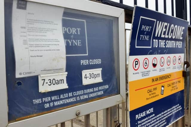 The notice has been put up following a series of incidents on the Shields Pier.
