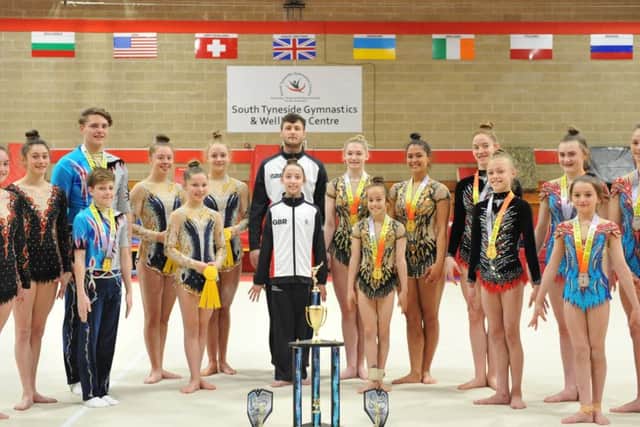 South Tyneside Gymnastics Club members with their medal haul from Vegas.