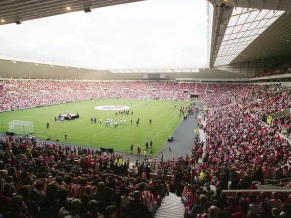 Crowds at Sunderland v Ajax as the Stadium of Light opened in 1997.