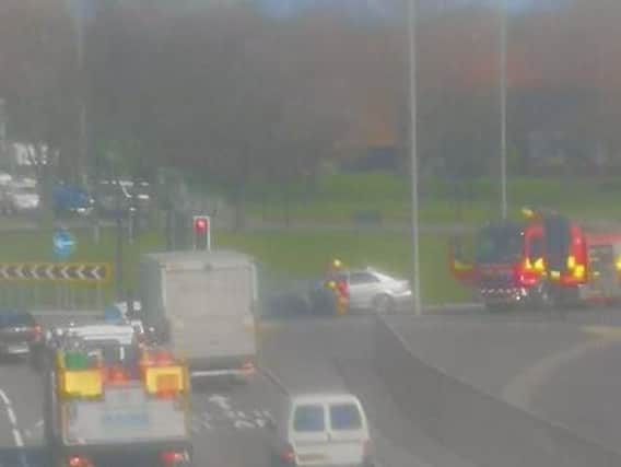 The incident happened on the busy roundabout off John Reid Road, Newcastle Road, Auckland Terrace and Leam Lane. Photo by Ian Jary.