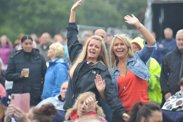 Singing along in South Shields.