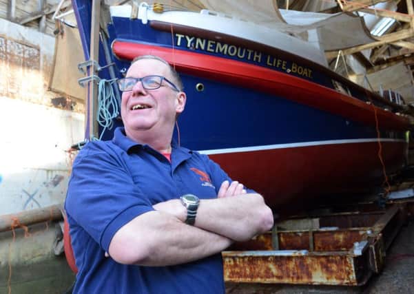North East Maritime Trust chair Jerry Dudman with the finished Henry Frederick Swan Tynemouth Lifeboat