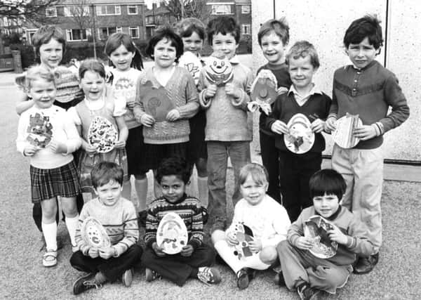Winners at Jarrow Epinay School's egg painting contest in 1984.